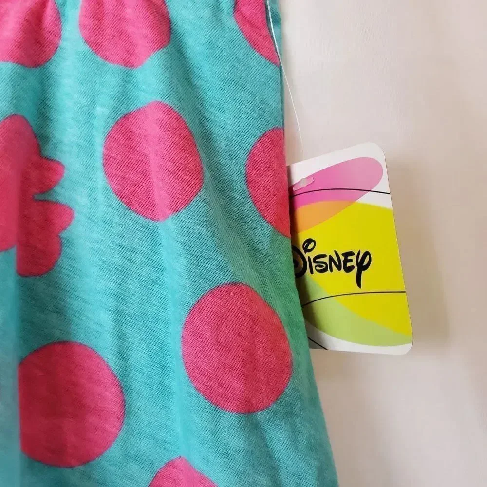 NEW DISNEY MINNIE MOUSE POLKA DOT SKORT MINNIE MOUSE SKIRT, TEAL WITH PINK POLKA